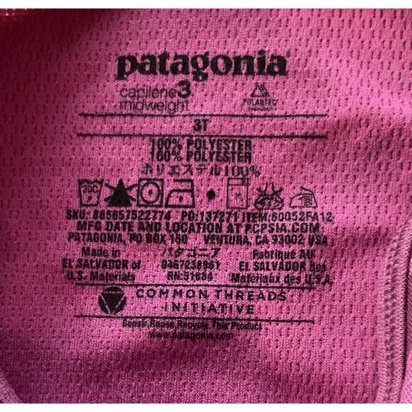 NWT Patagonia Baby Capilene 3 Midweight Baselayer 2 pc set 3T Striped Purple new - Picture 5 of 8